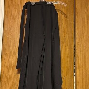 Elegant Black work pants with front skirt